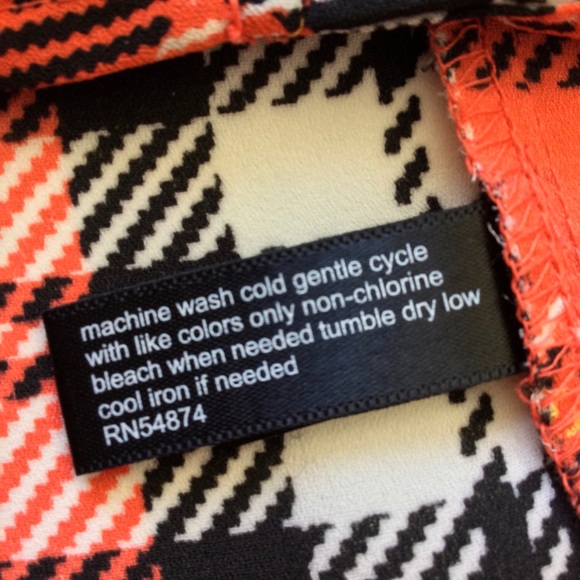 The Limited Orange, White & Black Plaid Surplice Top Long Sleeve XS - Picture 6 of 8